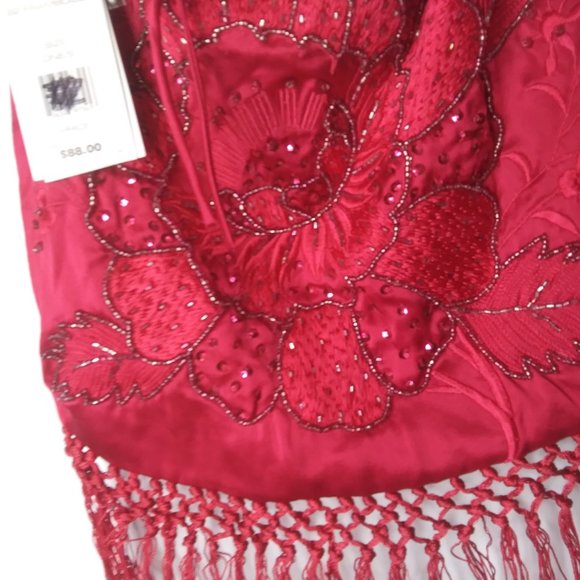 NWT French Connection silk  beaded handbag  gorgeous pink  Barbie core - Picture 13 of 16